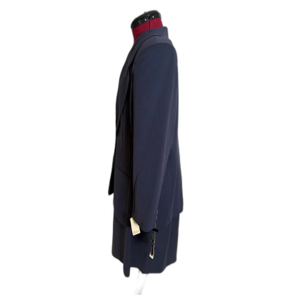 NWT Valerie Stevens Skirt Suit Size 16 Navy Blue 2-Piece Set Blazer & Skirt